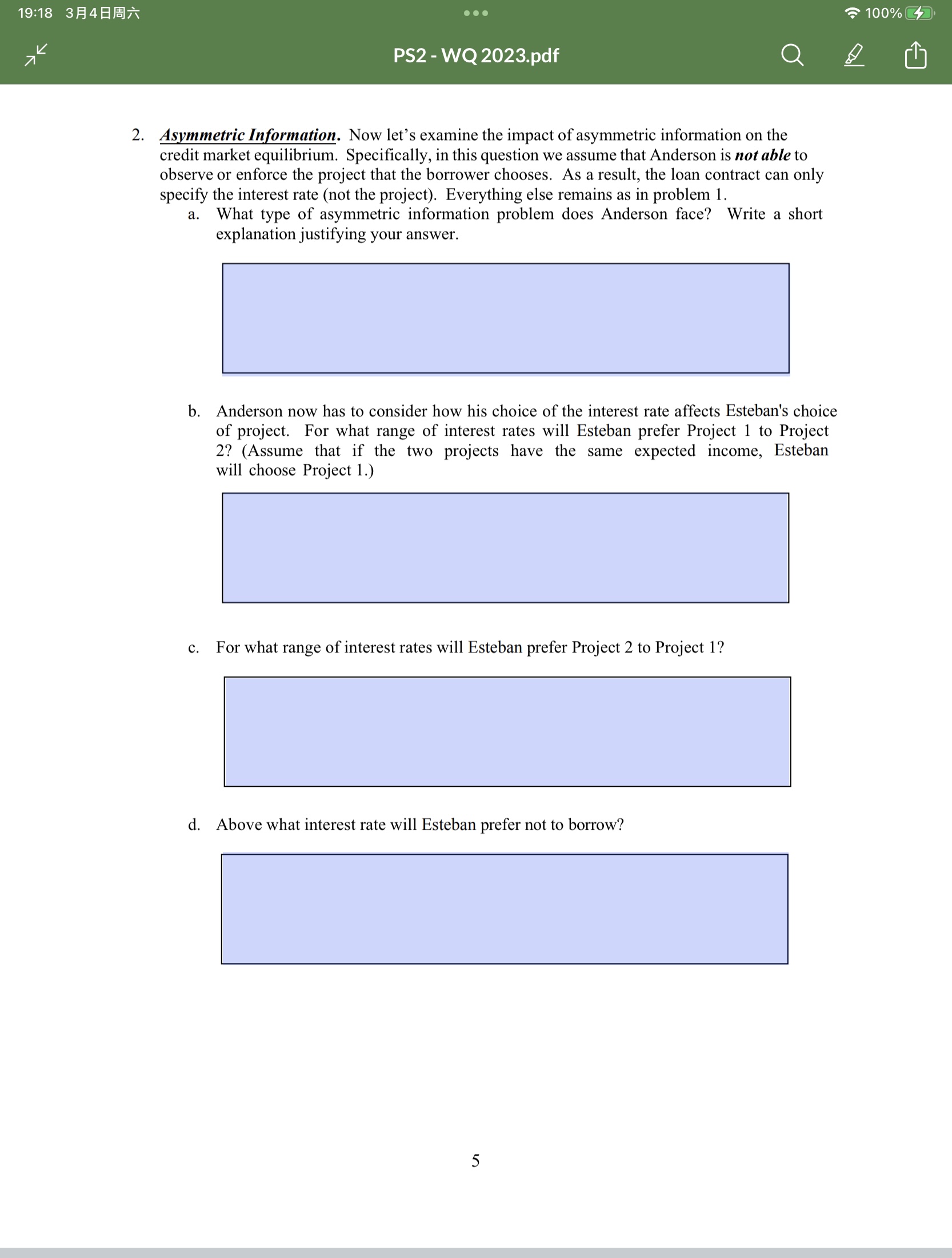 intercept-slope form. For example, for a loan that nances project 1, report