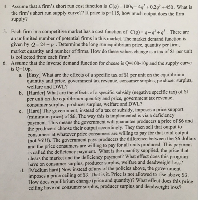 Q = D(p) = 800 ? 50p. For each firm that produces