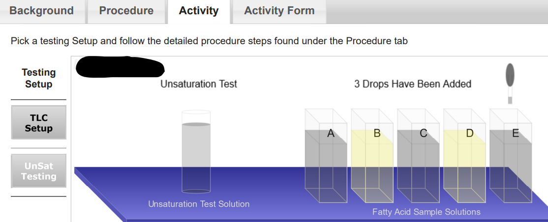 the lipids using the abbreviations found under the Activity Form tab (TG