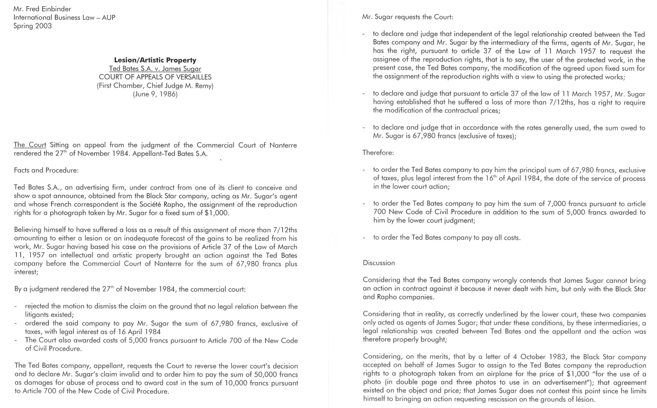 am not intending by any means to submit a tutor's work as