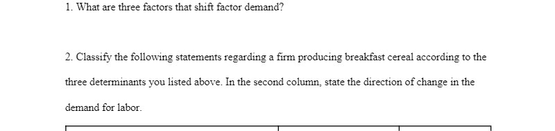 the following statements regarding a firm producing breakfast cereal according to the