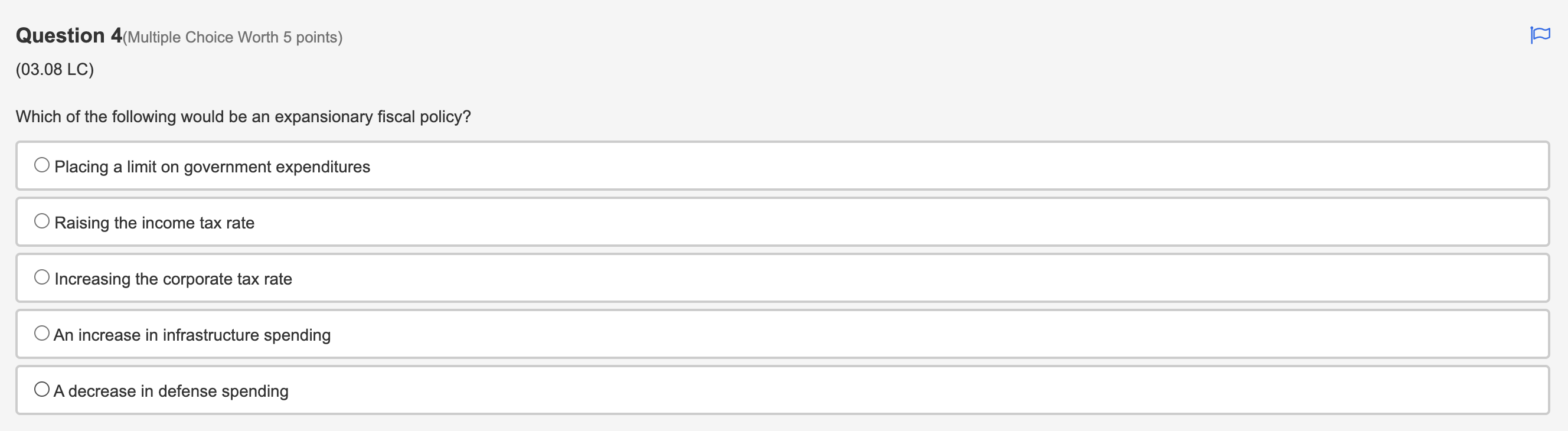 Choice Worth 5 points) (03.06 MC) Which of the following could occur