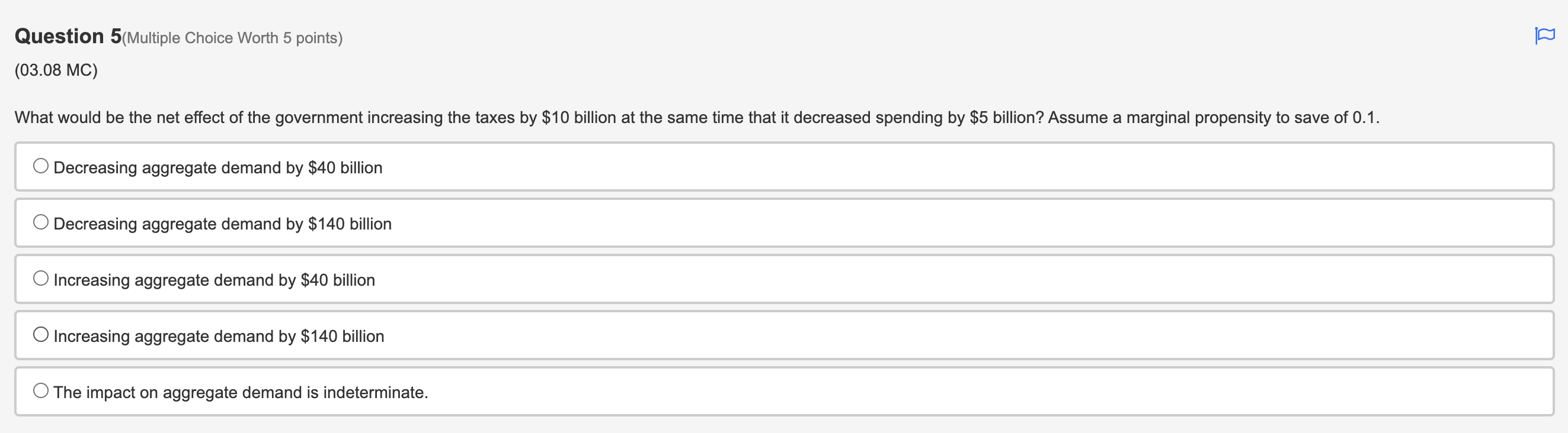 shock, leading to short-run inflation. O An economy experiences a negative demand