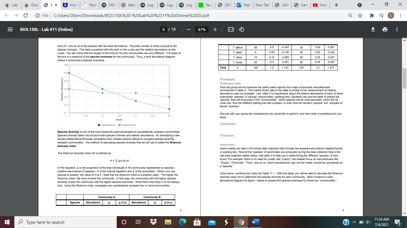 please read through the lab and make your own data chart