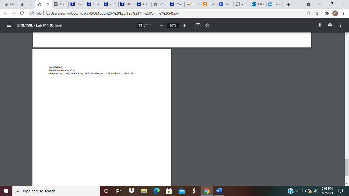 rank of 1 and so on to the species with the least