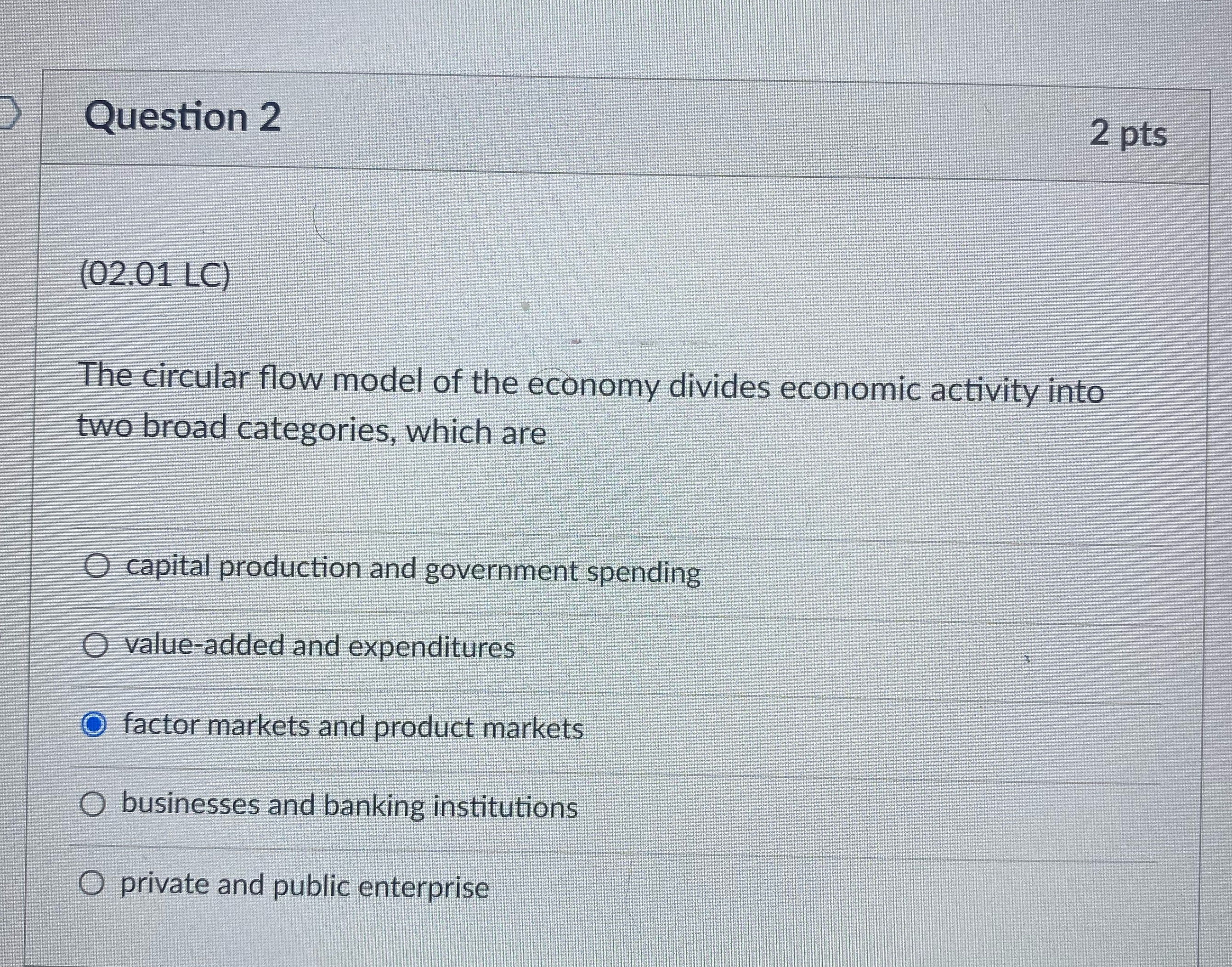 of the economy divides economic activity into two broad categories, which are