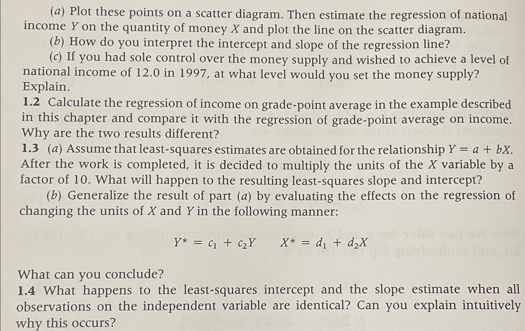 plot the line on the scatter diagram. (b) How do you interpret