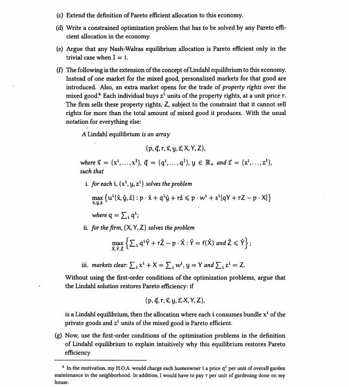 case of mixed goods. Consider a production economy with L + 1