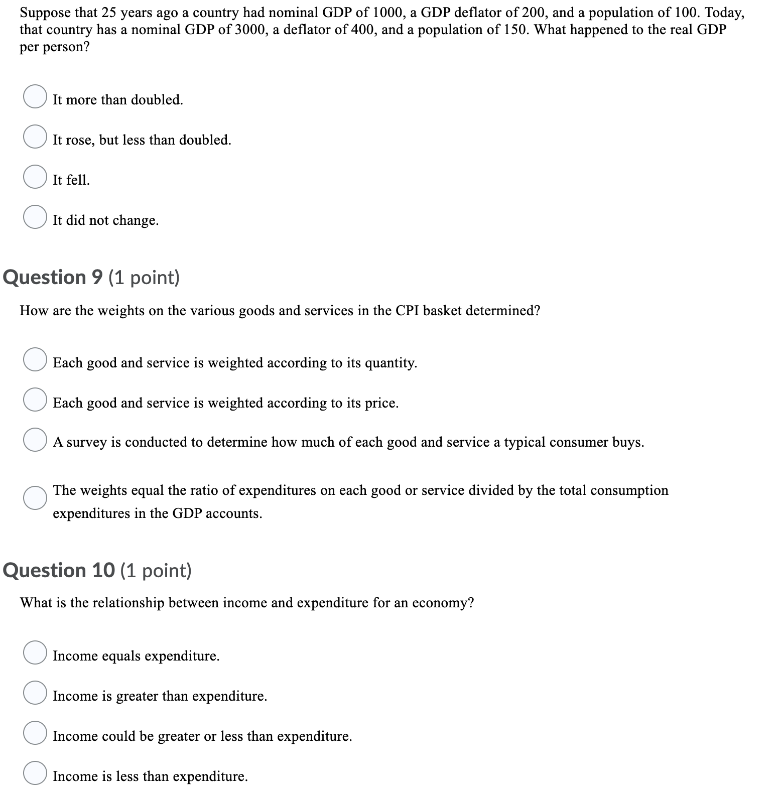 In computing GDP, what is investment? O spending on capital equipment, inventories,