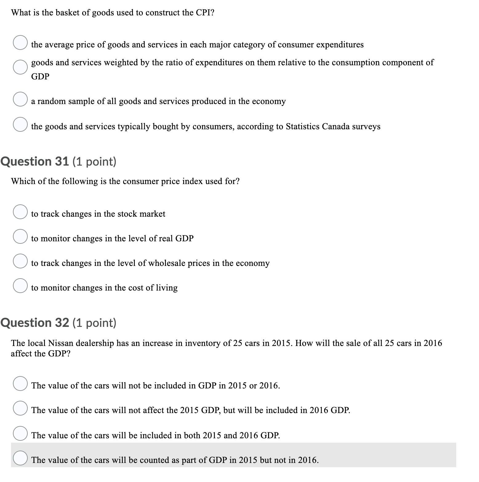 2014. What is the consumer price index for 2015? Question 7 (1