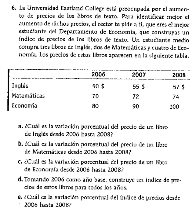 6. La Universidad Eastland College est preocupada por el aumen- to de