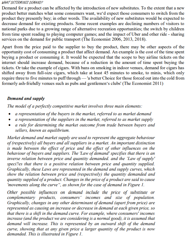 how to represent the effect of other determinants of demand. This is
