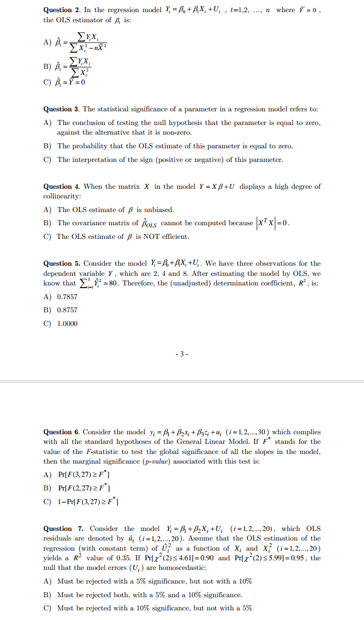 OLS estimation of a model relating variable "difference" (defined as the difference