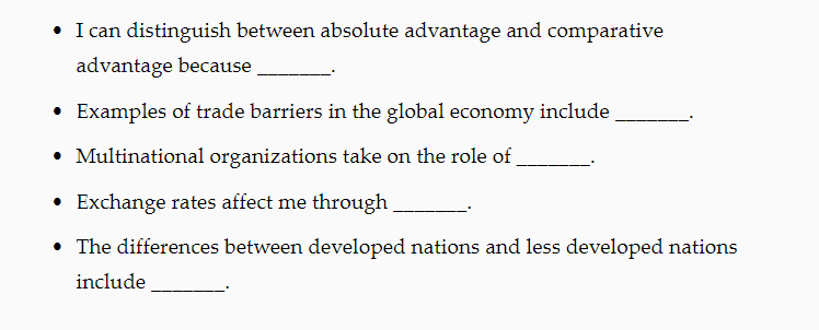 I can distinguish between absolute advantage and comparative advantage because Examples
