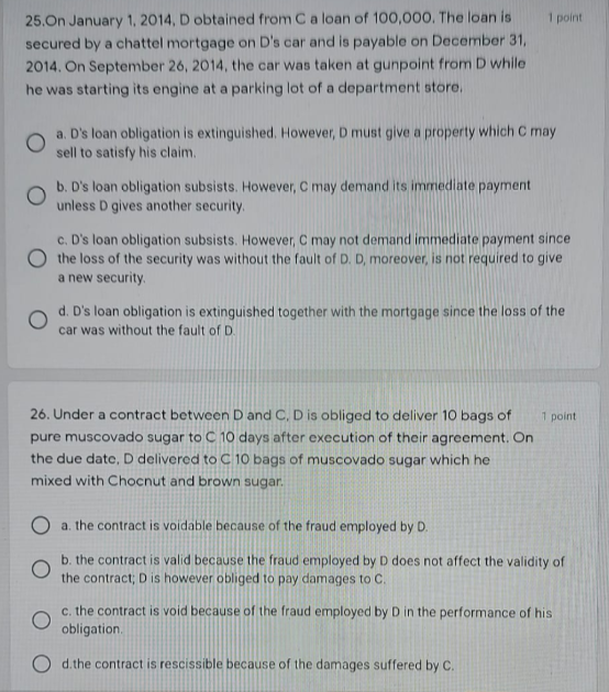 The delenses available to one ceblod may beeralil ty olhy cicfor De