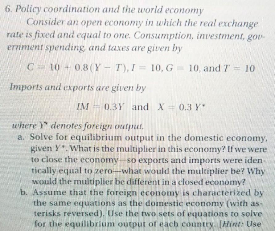 exports are given by IM = 0.BY and X =03 Y where
