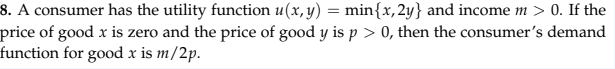 and income m > O. If the price Of good x is