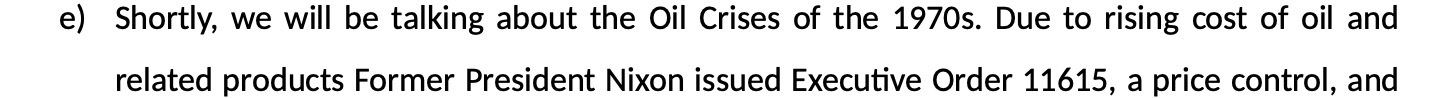 the 19705. Due to rising cost of oil and related products Former