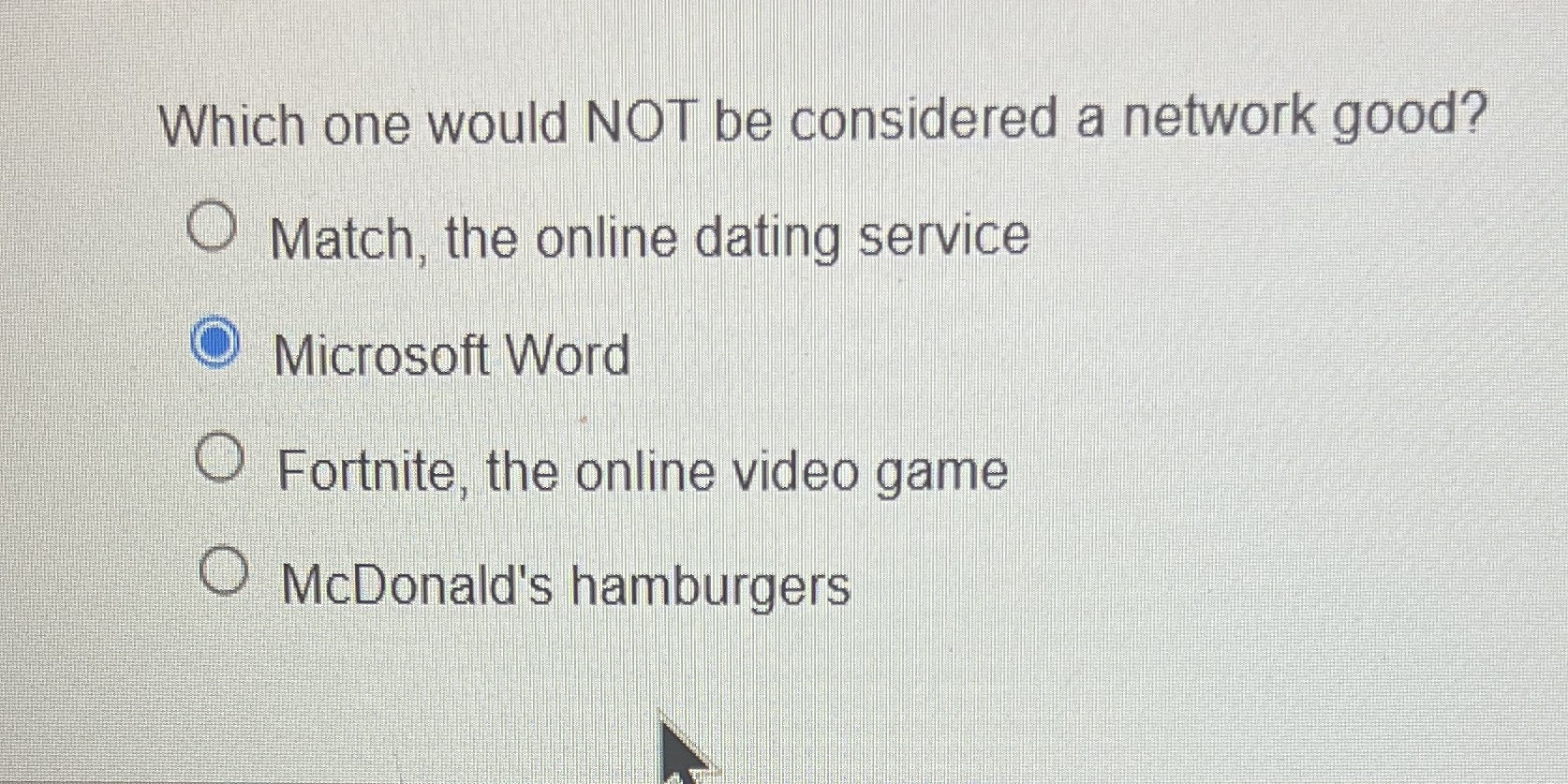 online dating service O Microsoft Word Fortnite, the online video game Mcdonald's