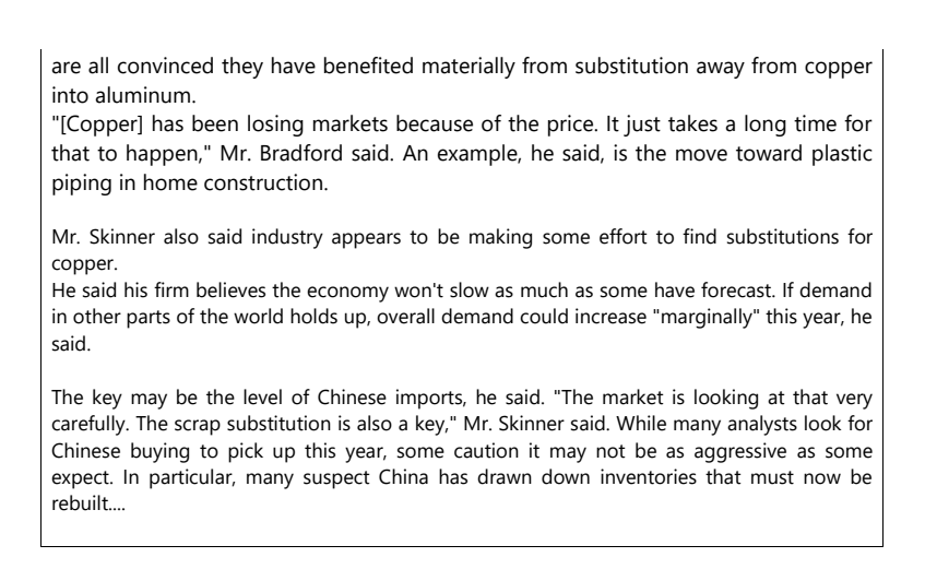 of the interesting things in the International Copper Study Group piece [of