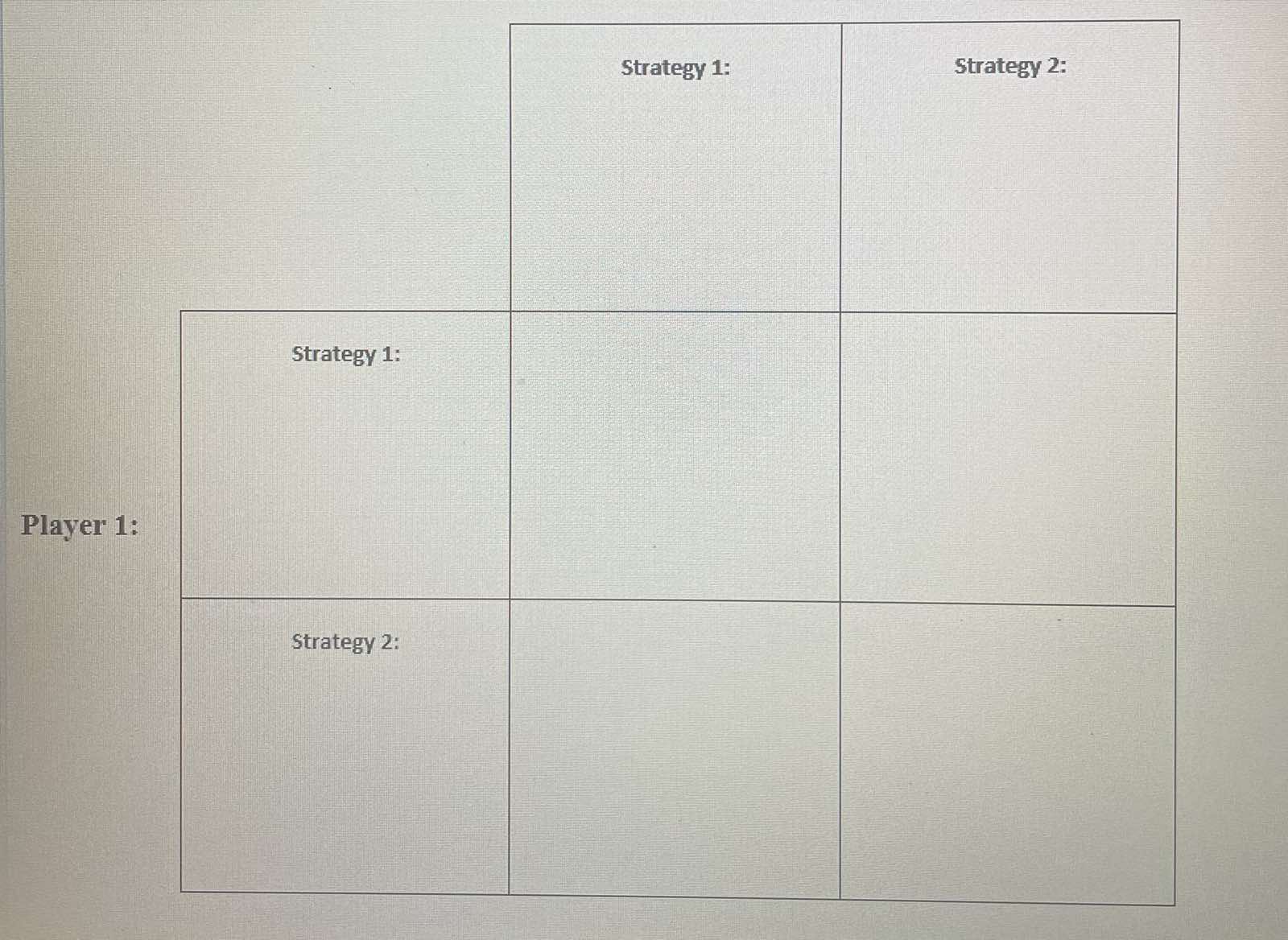 Strategy 2: Player 1: Strategy 1: Strategy 1: Strategy 2: