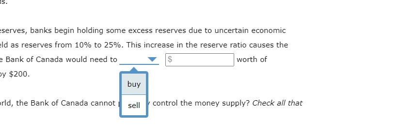 Bank of Canada will use openmarket operations to V worth of Canadian
