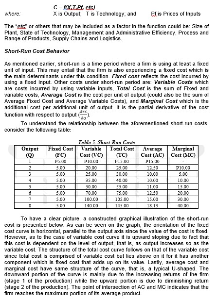 legibly. Improper solution will not be credited.Consider the following cost and pricing