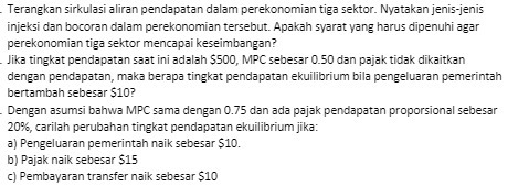 bocorsn dilam perekonomisn tersebut_ Apakzh sprat yang harus dipenuhi agar perekonomian sektor