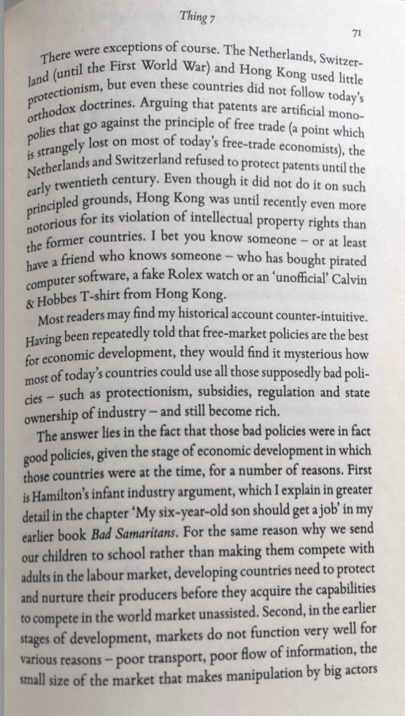 not as I did When reminded of the protectionist past of the