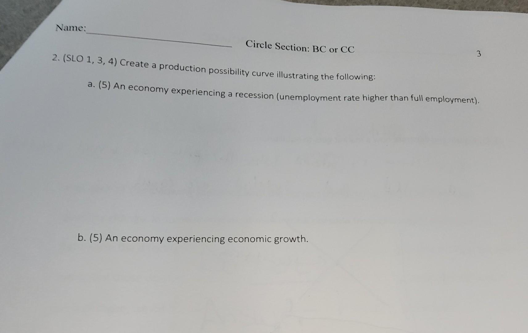 Name: Circle Section: BC or CC W 2. (SLO 1, 3,