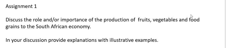 Don't directly copy from internet... Assignment 1 Discuss the role and/or
