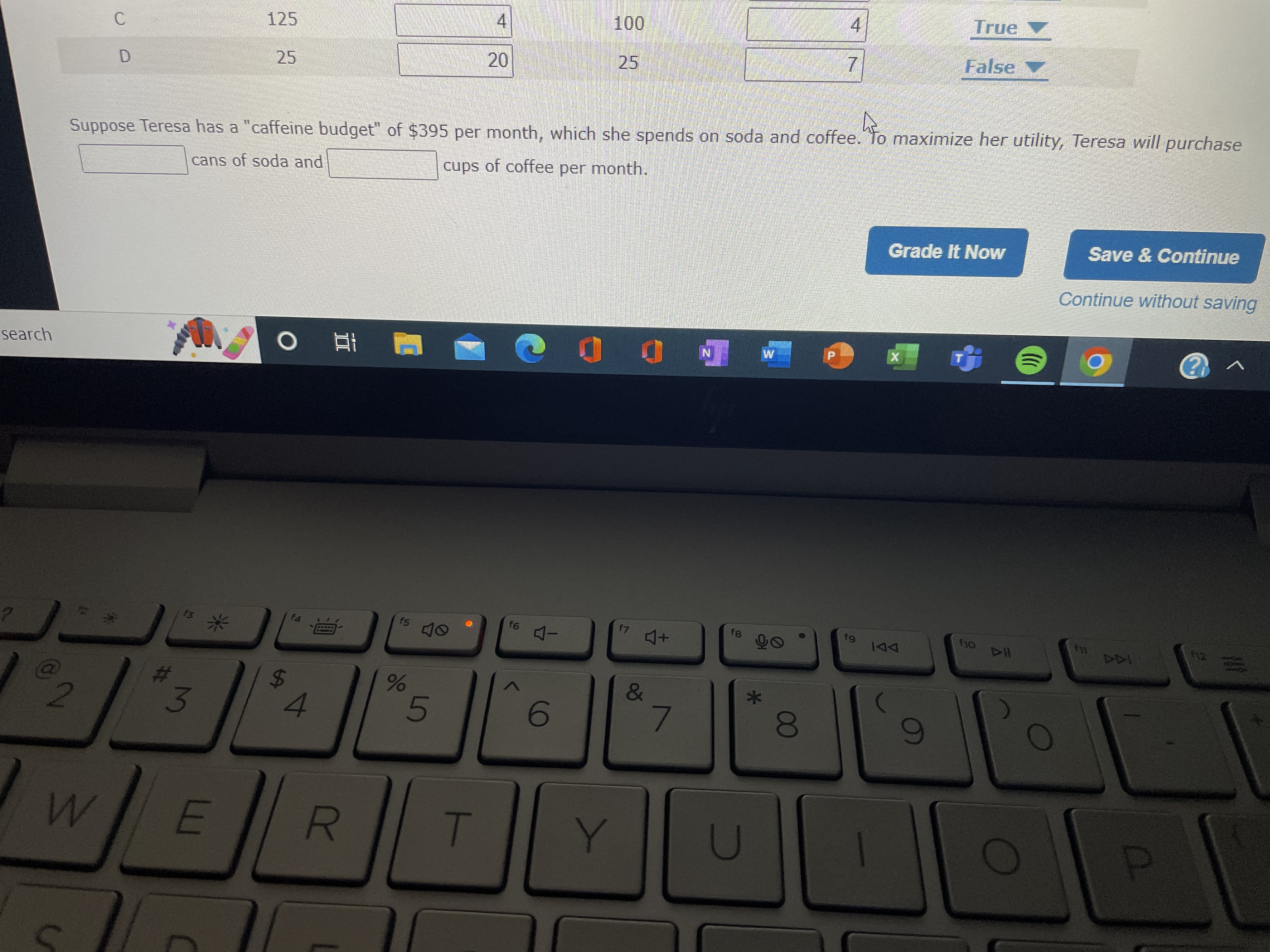 X 20 25 1 7] m Suppose Teresa has a "caffeine budget"