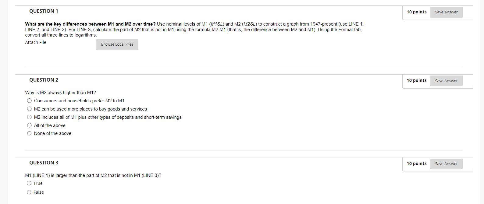 assignment, students will need the following variables from FRED: FRED Variable Concept