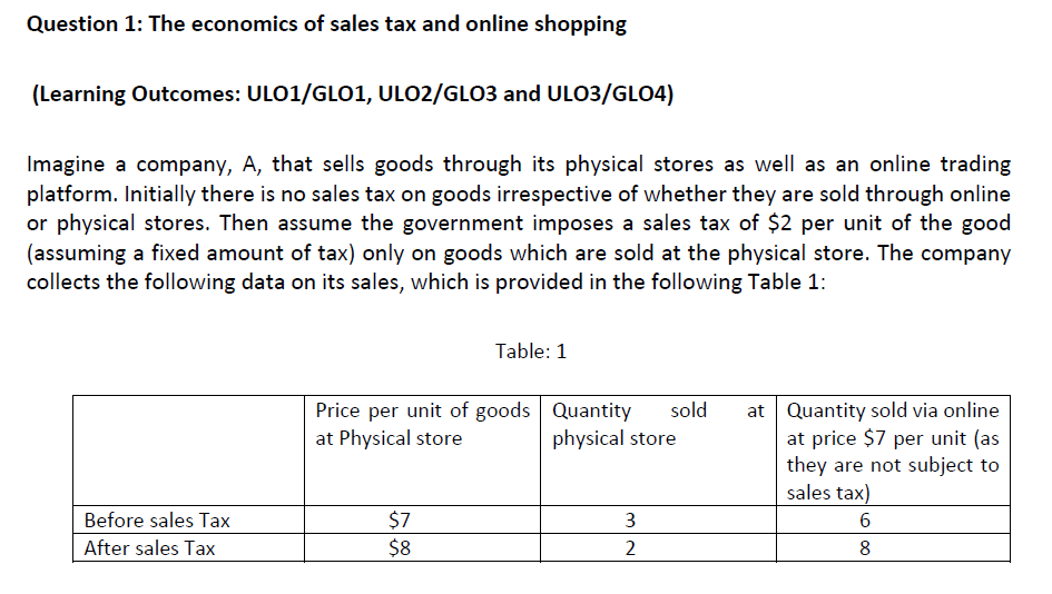 ULOI/GLOI, UL02/GL03 and UL03/GL04) Imagine a company, A, that sells goods through