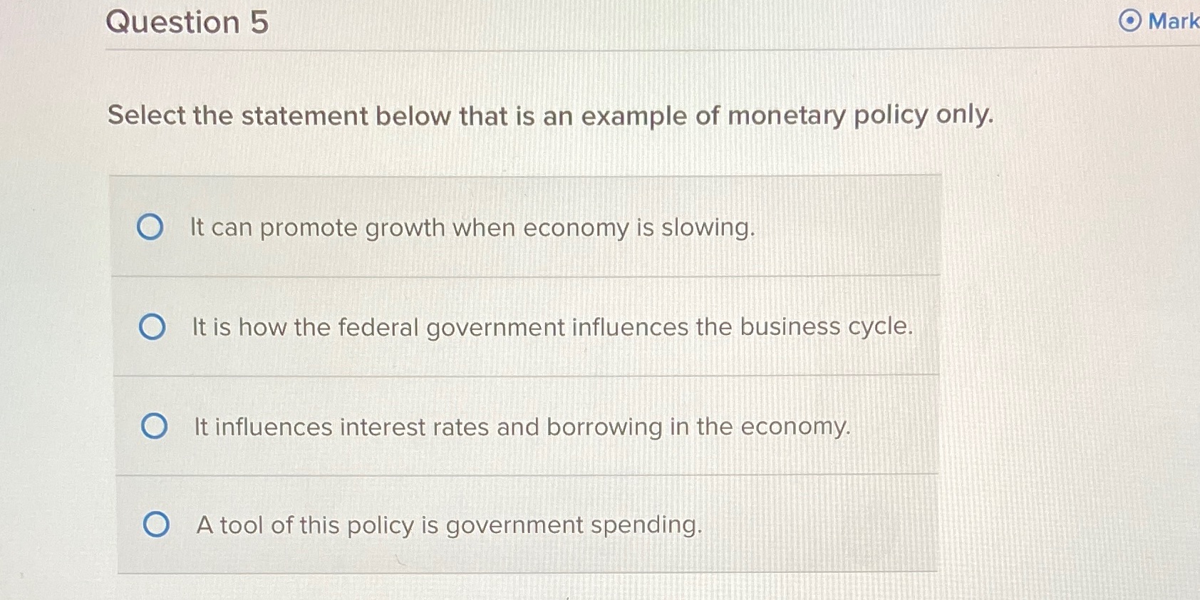 of monetary policy only. It can promote growth when economy is slowing.