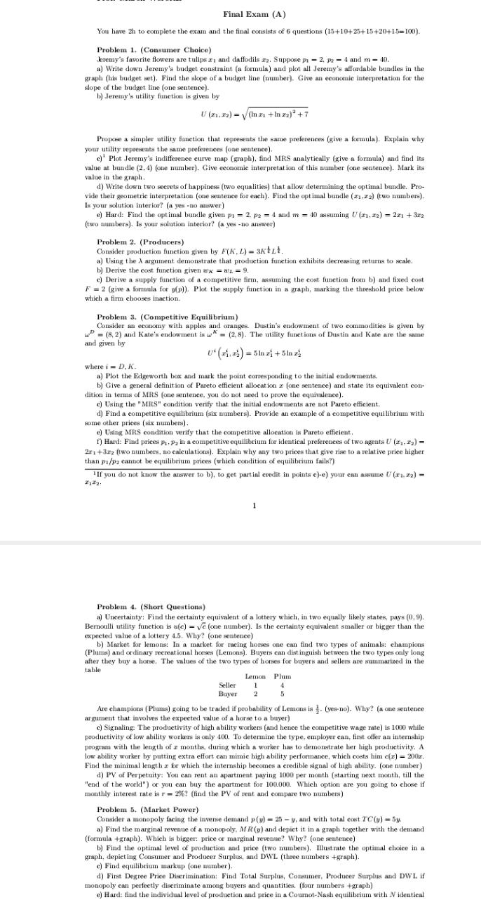 in the graph (his budget set). Find the slope of a budget