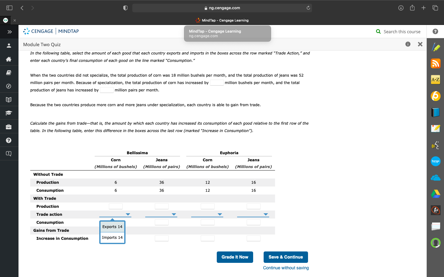 hours of labor per month to produce corn and 3 million hours