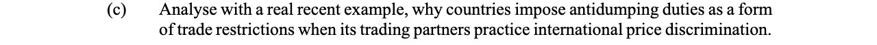 duties as a form of trade restrictions when its trading partners practice