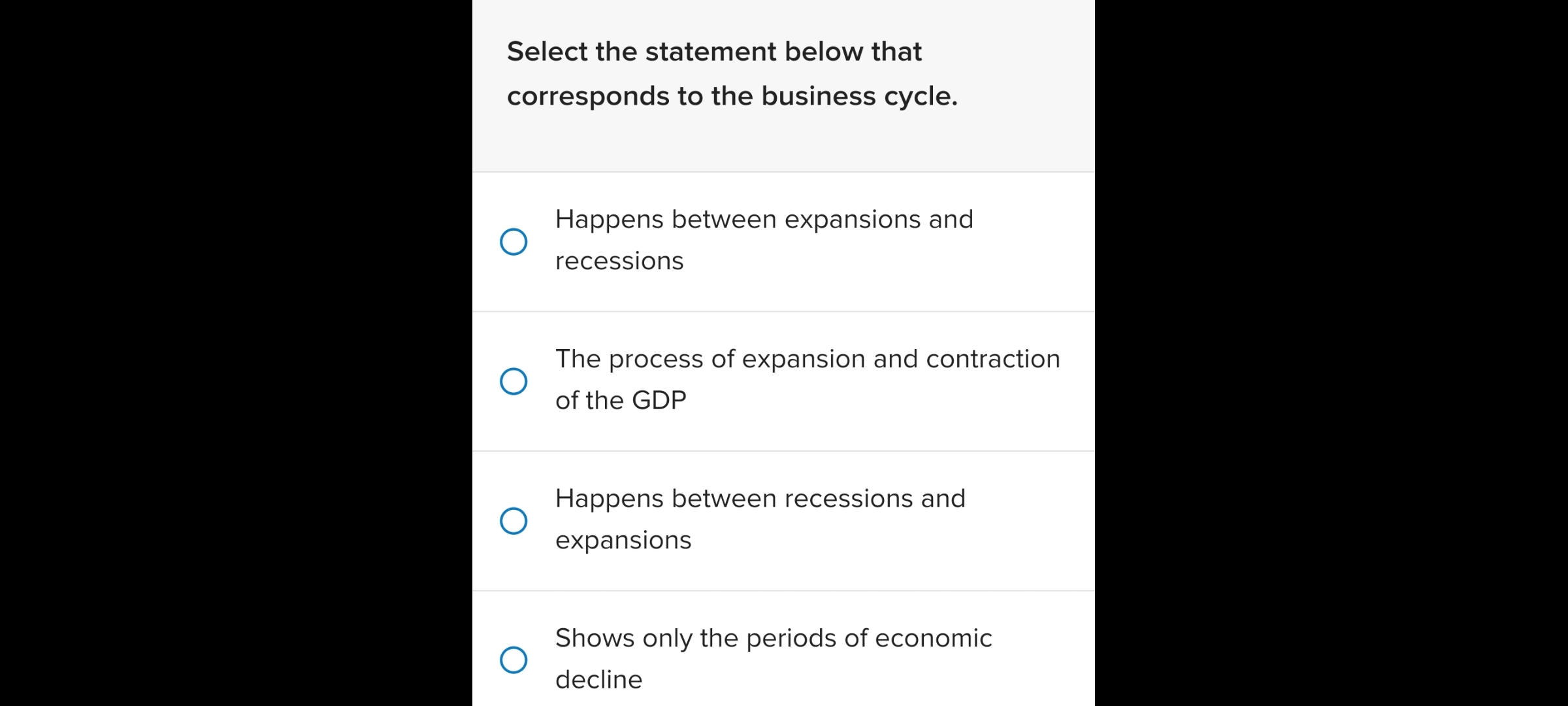 between expansions and O recessions The process of expansion and contraction O