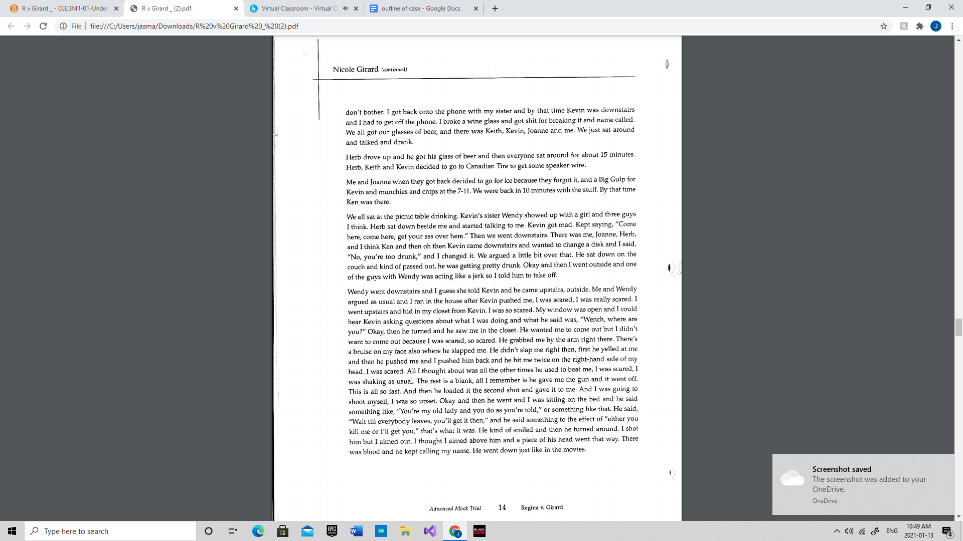 Girard (continued) don't bother. I got back onto the phone with my