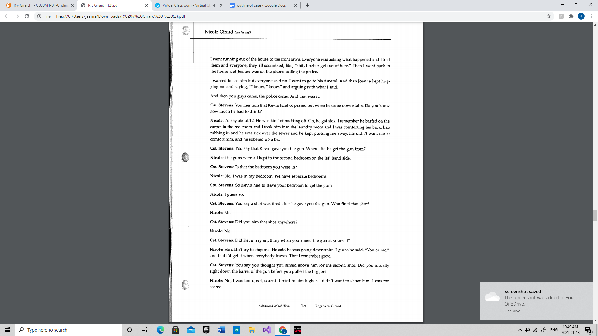 sister and by that time Kevin was downstairs and I had to