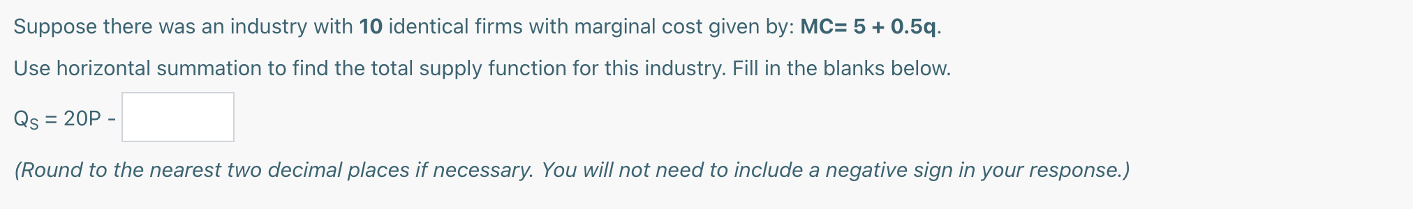 + 8q. Calculate the quantity where ATC is minimized. (Round to the