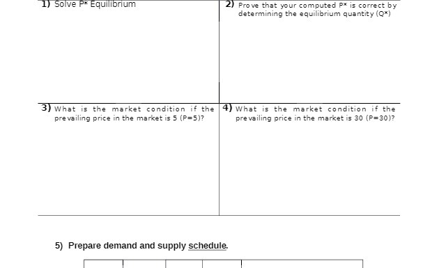 correct by determining the equilibrium quantity (Q") 3) what is the market
