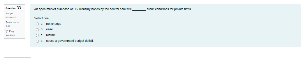 to cover necessary withdrawals. Question 3 Bank supervision consists mostly of Not