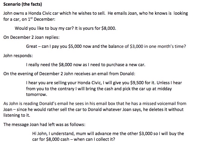 to sell. He emails Joan, who he knows is looking for a