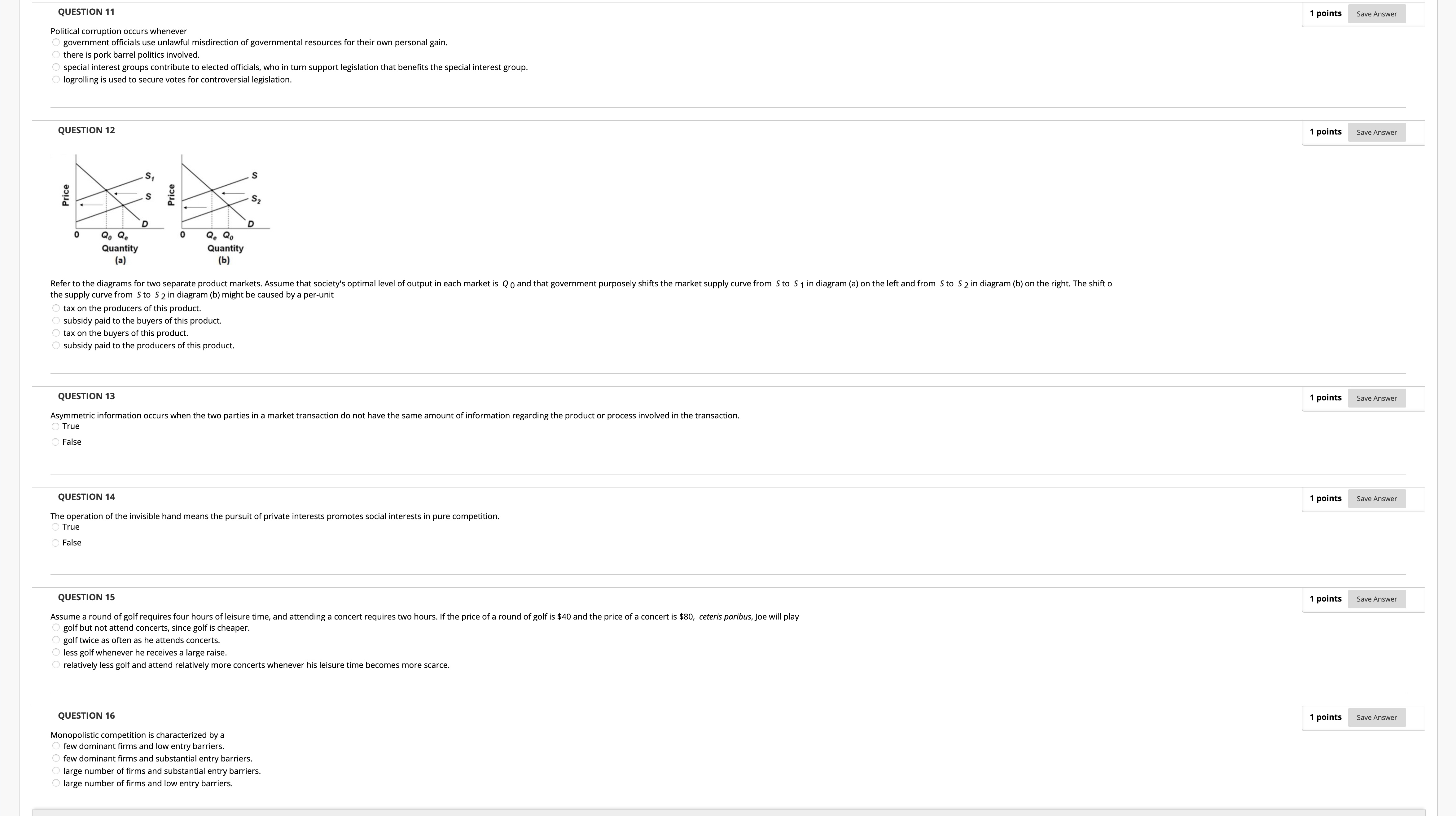 price is $2.00 could result from a price ceiling set at $1.50