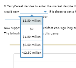 contracts with grocery stores at a set price before Tasty Cereal decides