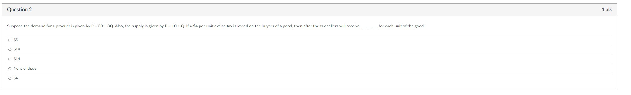 a product is given by P = 30 - 3Q. Also, the