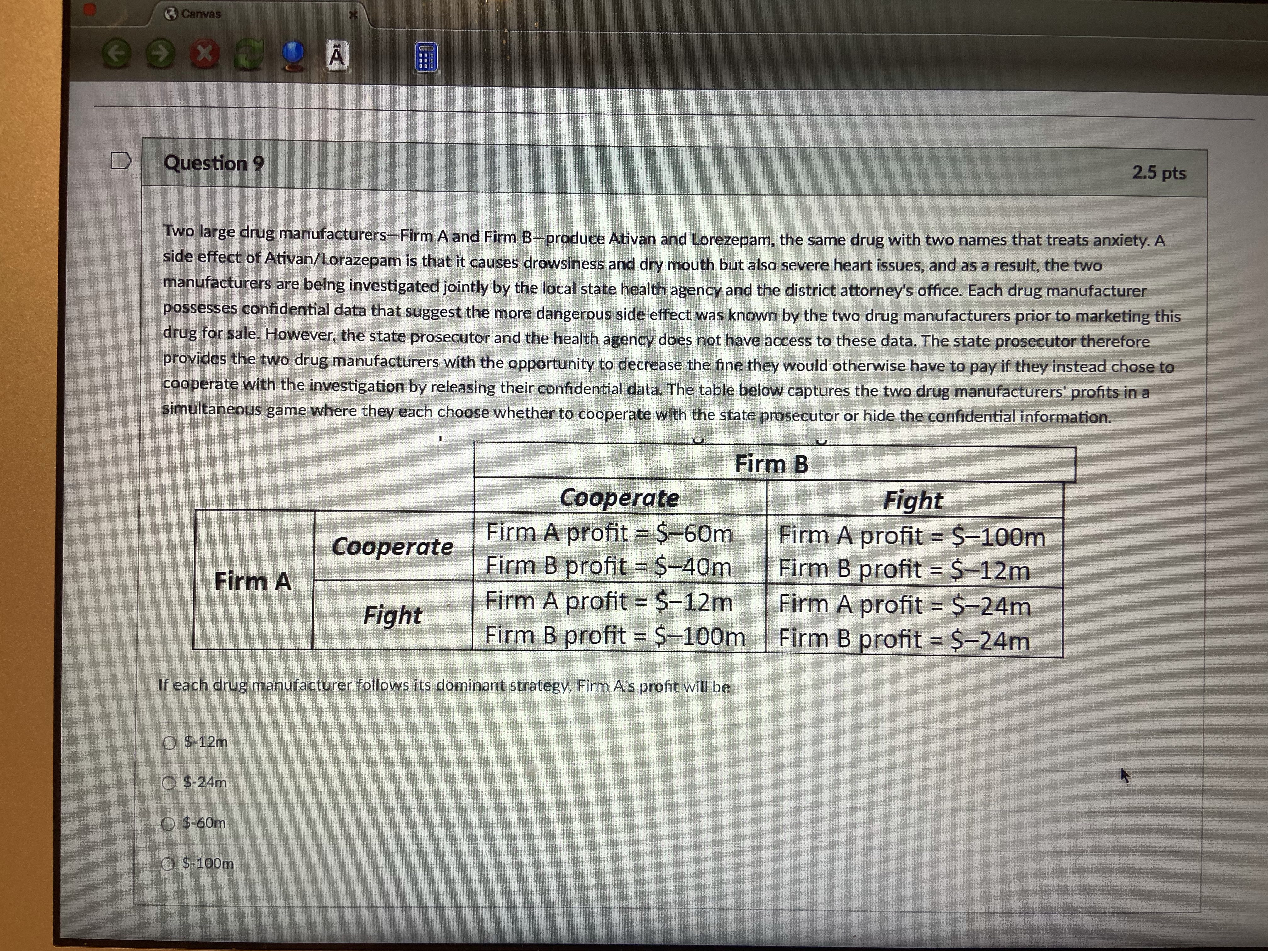 game is played only once, the predicted outcome is both Acme and