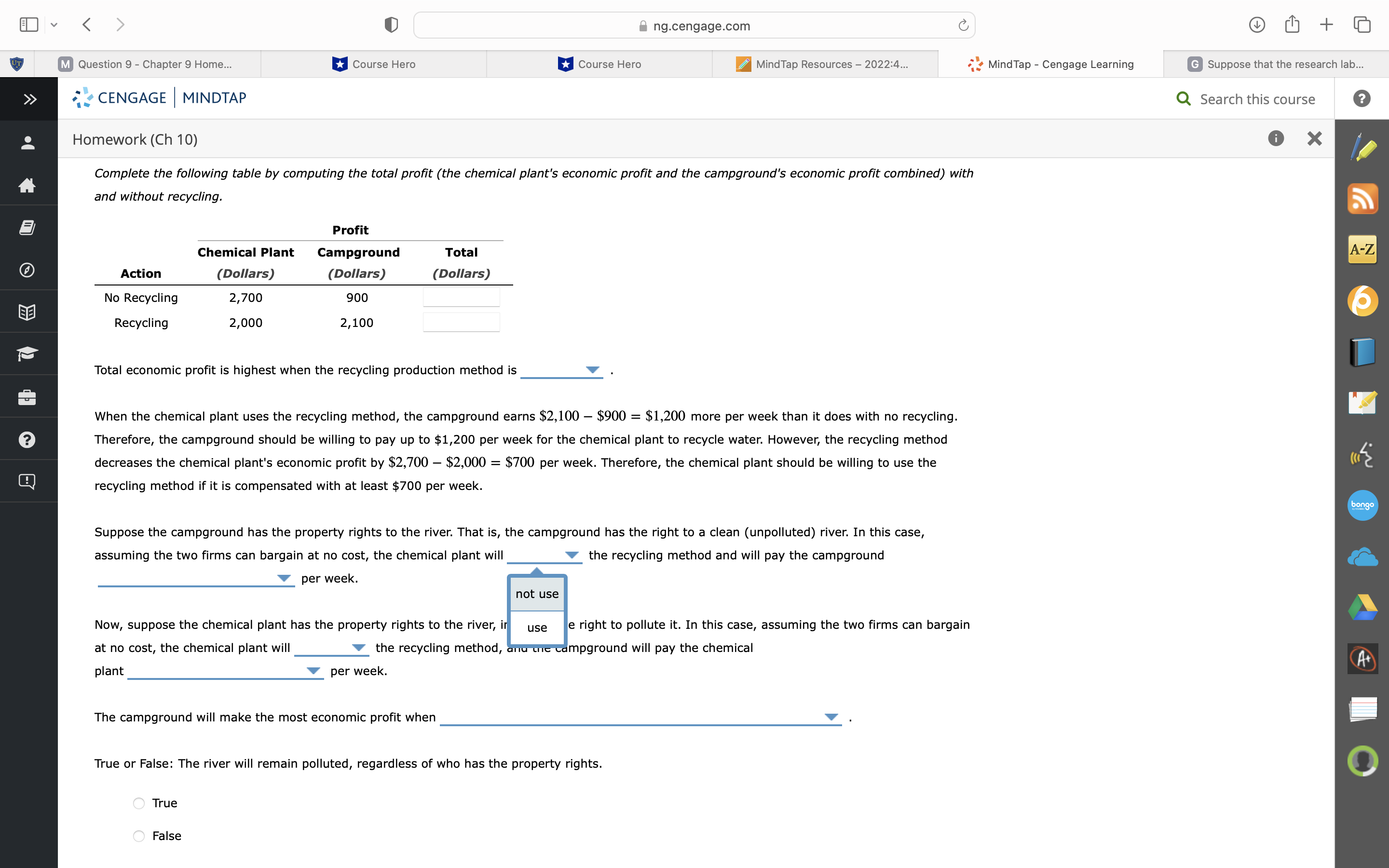 profit. Suppose that the chemical plant could use a different production method